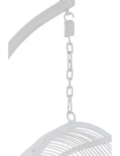 Chaise Suspendue Ovale En Acier Blanc -Magasin De Meubles De Qualité chaise suspendue ovale en acier blanc 4