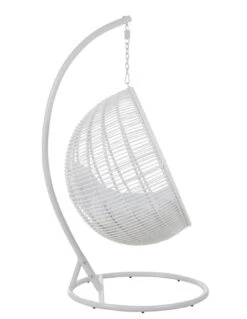 Chaise Suspendue Ronde En Acier Blanc -Magasin De Meubles De Qualité chaise suspendue ronde en acier blanc 2