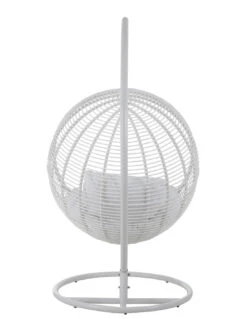 Chaise Suspendue Ronde En Acier Blanc -Magasin De Meubles De Qualité chaise suspendue ronde en acier blanc 3