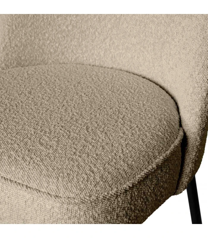 Chaise Vogue Bouclé Beige 5 Chaise Vogue Bouclé Beige – Image 5
