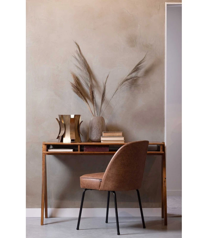 Chaise Vogue Cuir Reyclé Cognac 2 Chaise Vogue Cuir Reyclé Cognac – Image 2