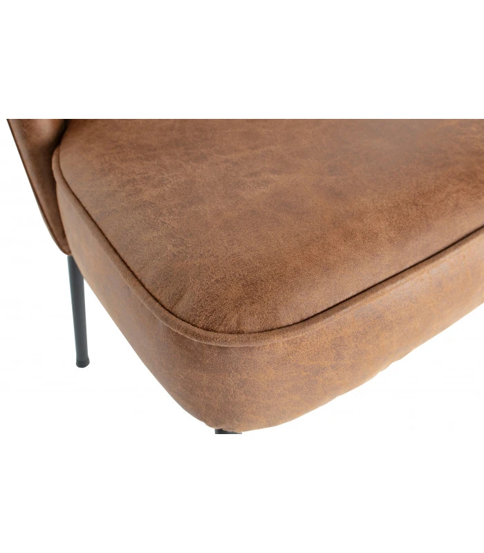 Chaise Vogue Cuir Reyclé Cognac 5 Chaise Vogue Cuir Reyclé Cognac – Image 5