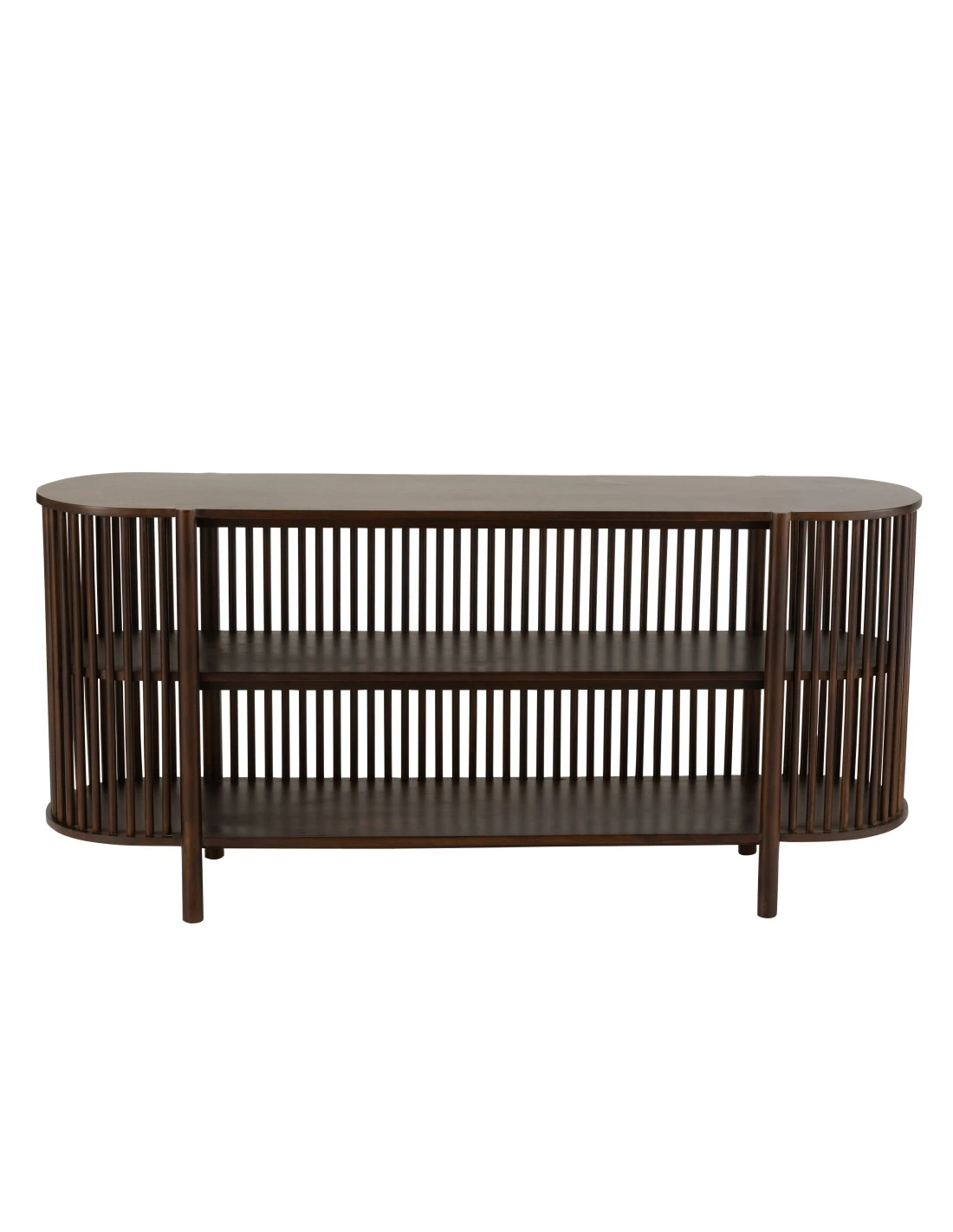 Console 2 étagères Conie En Bois De Manguier Brun Foncé 2 Console 2 étagères Conie En Bois De Manguier Brun Foncé – Image 2