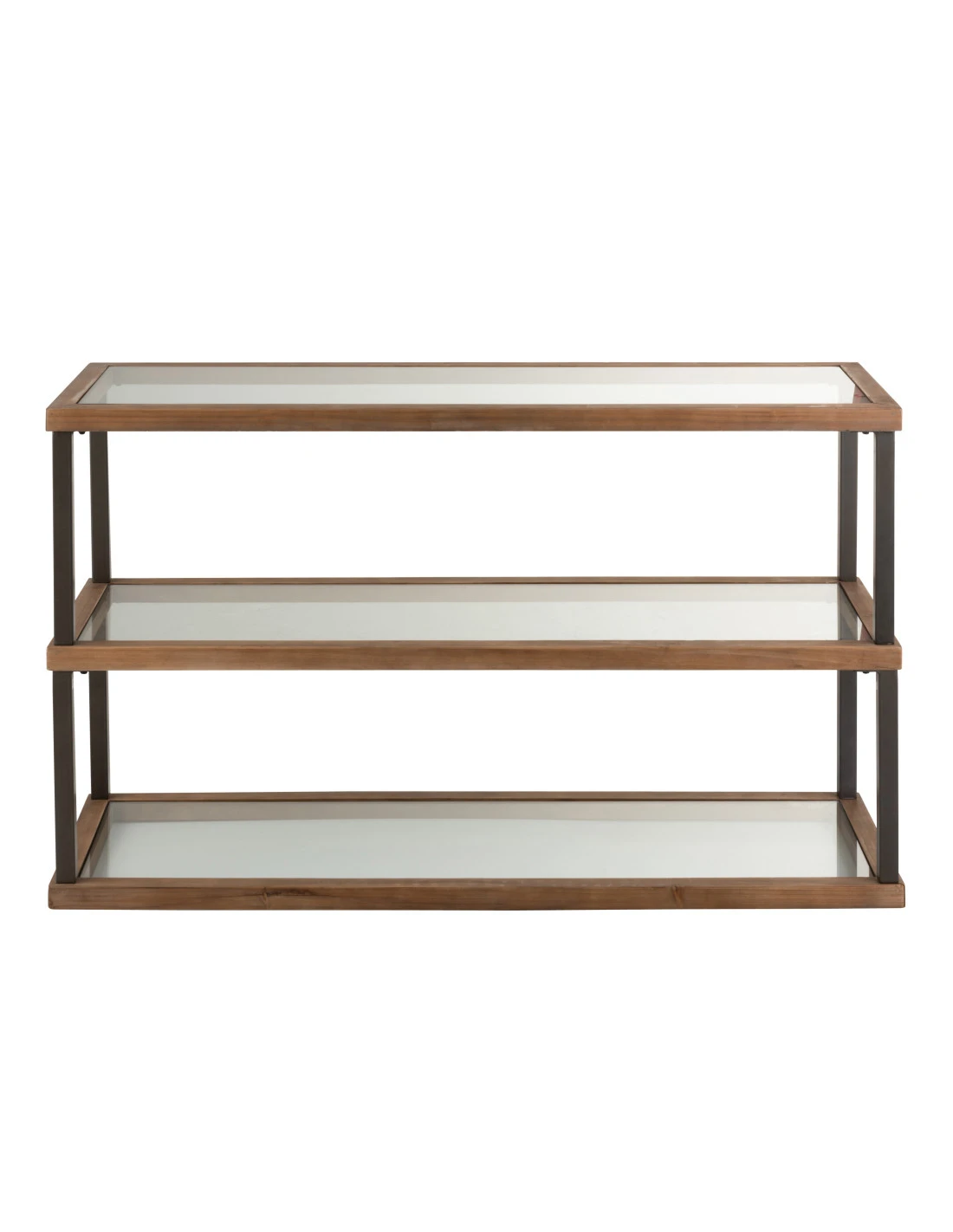 Console 3 Niveaux Verre/Bois Marron 2 Console 3 Niveaux Verre/Bois Marron – Image 2