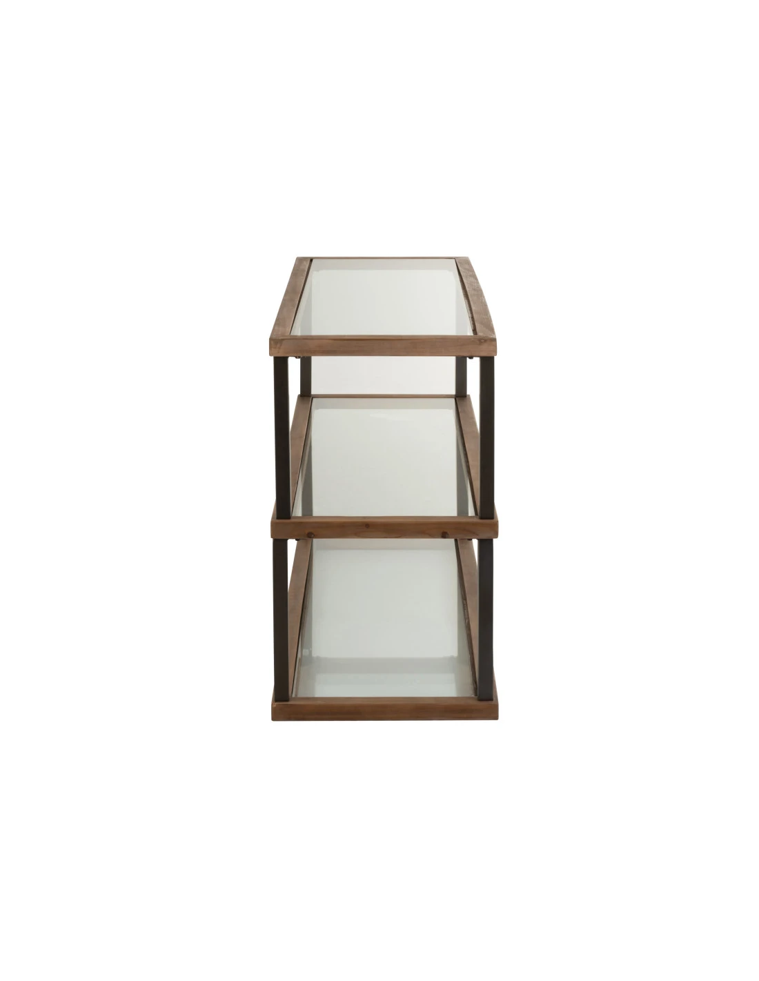 Console 3 Niveaux Verre/Bois Marron 3 Console 3 Niveaux Verre/Bois Marron – Image 3