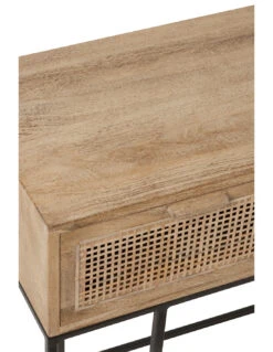 Console 3 Tiroirs En Bois De Manguier Tressé En Rotin Naturel -Magasin De Meubles De Qualité console 3 tiroirs en bois de manguier tresse en rotin naturelj line 5