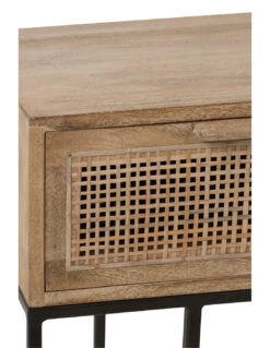Console 3 Tiroirs En Bois De Manguier Tressé En Rotin Naturel -Magasin De Meubles De Qualité console 3 tiroirs en bois de manguier tresse en rotin naturelj line 6