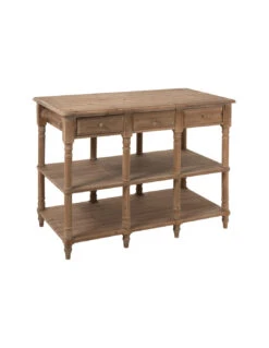 Console 6 Tiroirs En Bois Naturel
