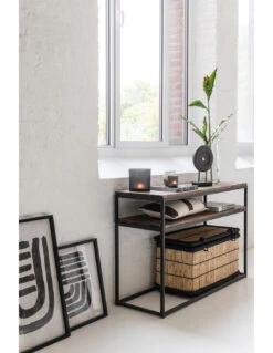 Console Bois/Métal Marron+Noir -Magasin De Meubles De Qualité console boismetal marronnoirj line 6