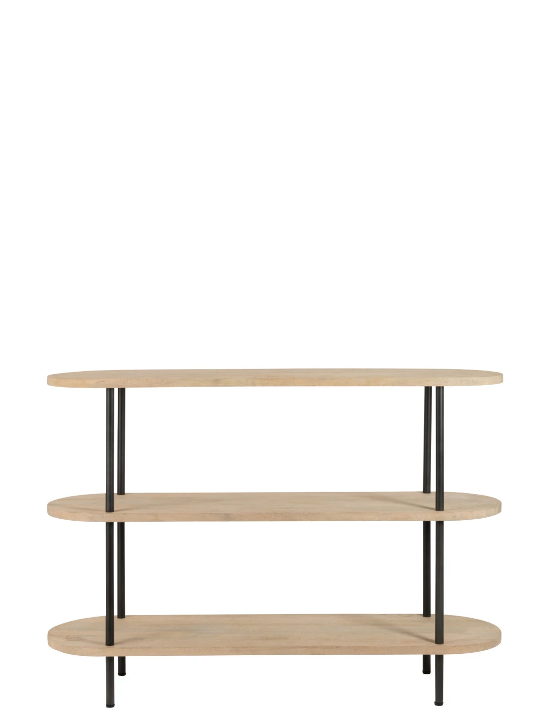 Console Eli 3 étagères En Bois De Manguier/fer Naturel/gris 2 Console Eli 3 étagères En Bois De Manguier/fer Naturel/gris – Image 2