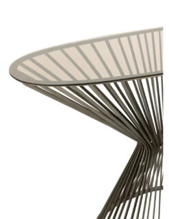 Console Ovale En Métal/verre Gris/marron -Magasin De Meubles De Qualité console ovale en metalverre grismarronj line 4