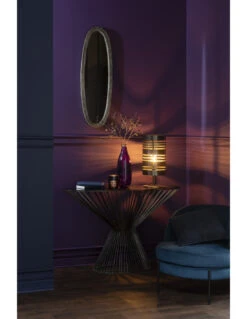 Console Ovale En Métal/verre Gris/marron -Magasin De Meubles De Qualité console ovale en metalverre grismarronj line 5