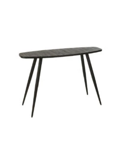 Console Ovale En Teck Noir Recyclé