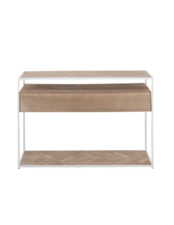 Console Zigzag 2 Tiroirs Bois/Métal Naturel/Blanc -Magasin De Meubles De Qualité console zigzag 2 tiroirs boismetal naturelblancj line 3