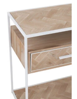 Console Zigzag 2 Tiroirs Bois/Métal Naturel/Blanc -Magasin De Meubles De Qualité console zigzag 2 tiroirs boismetal naturelblancj line 5