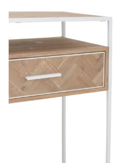 Console Zigzag 2 Tiroirs Bois/Métal Naturel/Blanc -Magasin De Meubles De Qualité console zigzag 2 tiroirs boismetal naturelblancj line 6