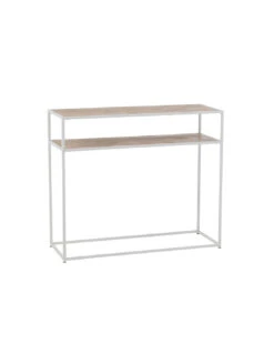 Console Zigzag Bois/Métal Naturel/Blanc