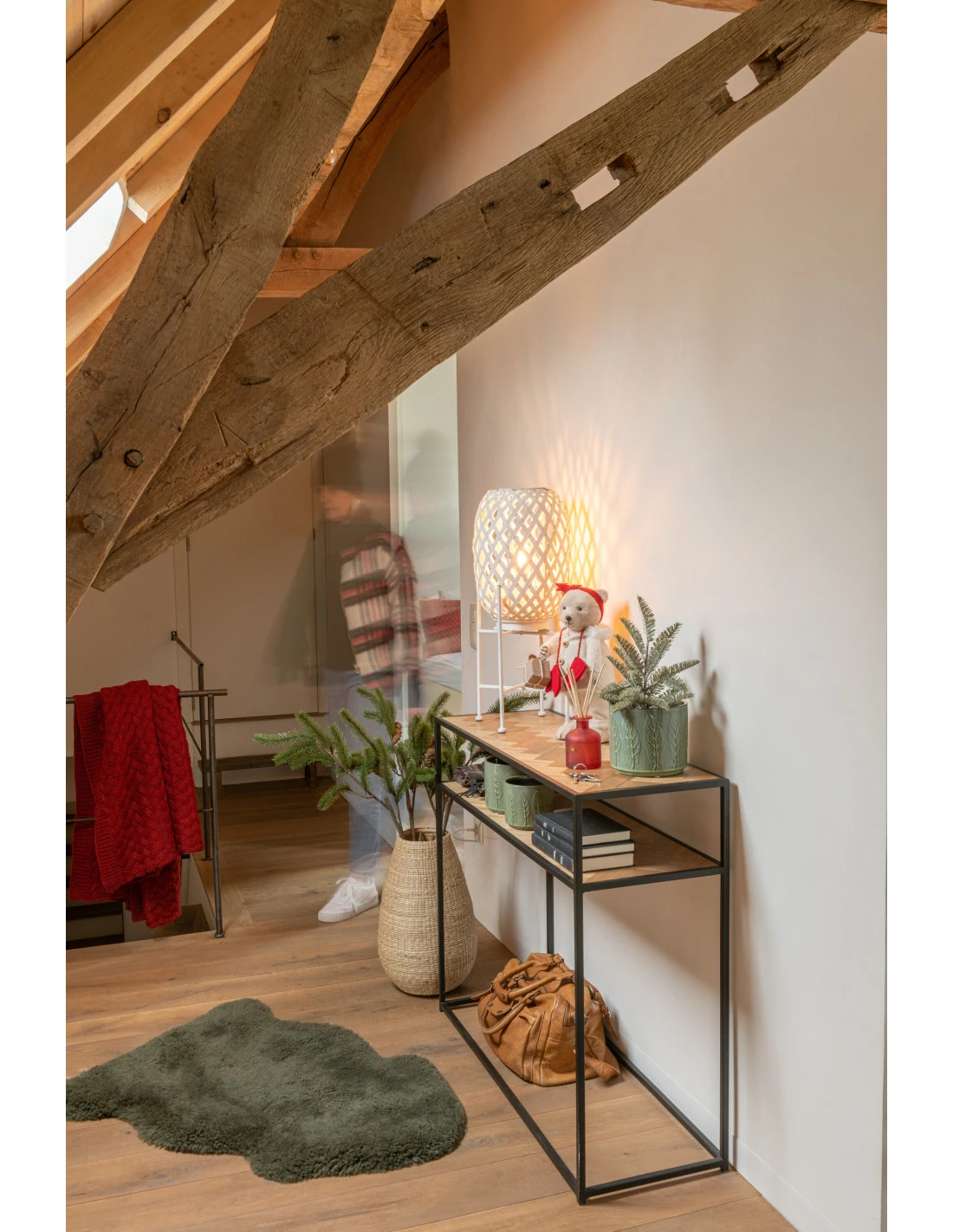 Console Zigzag Bois/Métal Naturel/Noir 7 Console Zigzag Bois/Métal Naturel/Noir – Image 7