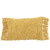 Coussin à Pompon En Coton Moutarde Long