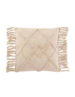 Coussin Carré En Coton Polyester Crème