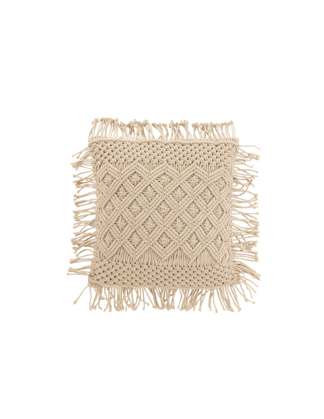 Coussin Confortable En Coton Beige Avec Motif Diamant 1 Coussin Confortable En Coton Beige Avec Motif Diamant