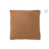 Coussin En Cuir Tissé Camel