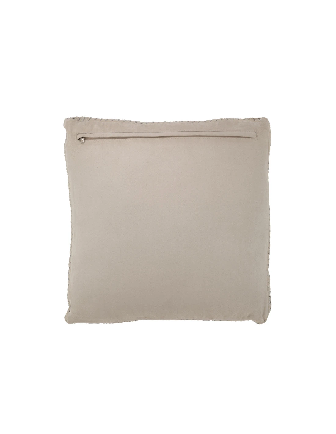 Coussin En Cuir Tissé Gris 2 Coussin En Cuir Tissé Gris – Image 2