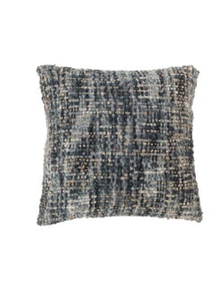 Coussin En Tweed Acrylique/coton Bleu/blanc