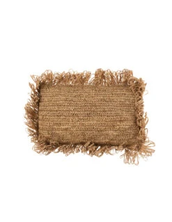 Coussin Rectangle En Raphia Naturel