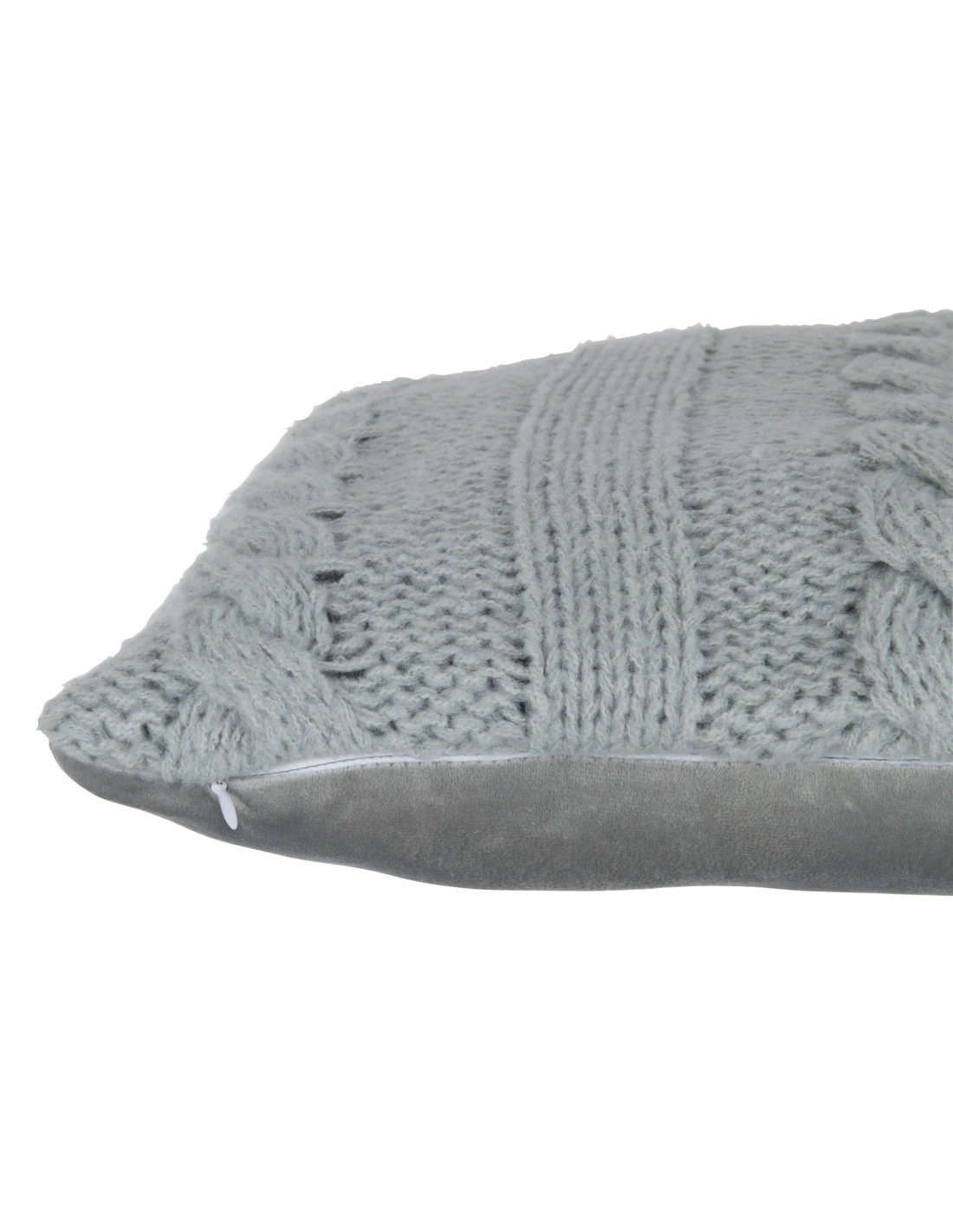 Coussin Torsadé En Polyester Gris 3 Coussin Torsadé En Polyester Gris – Image 3