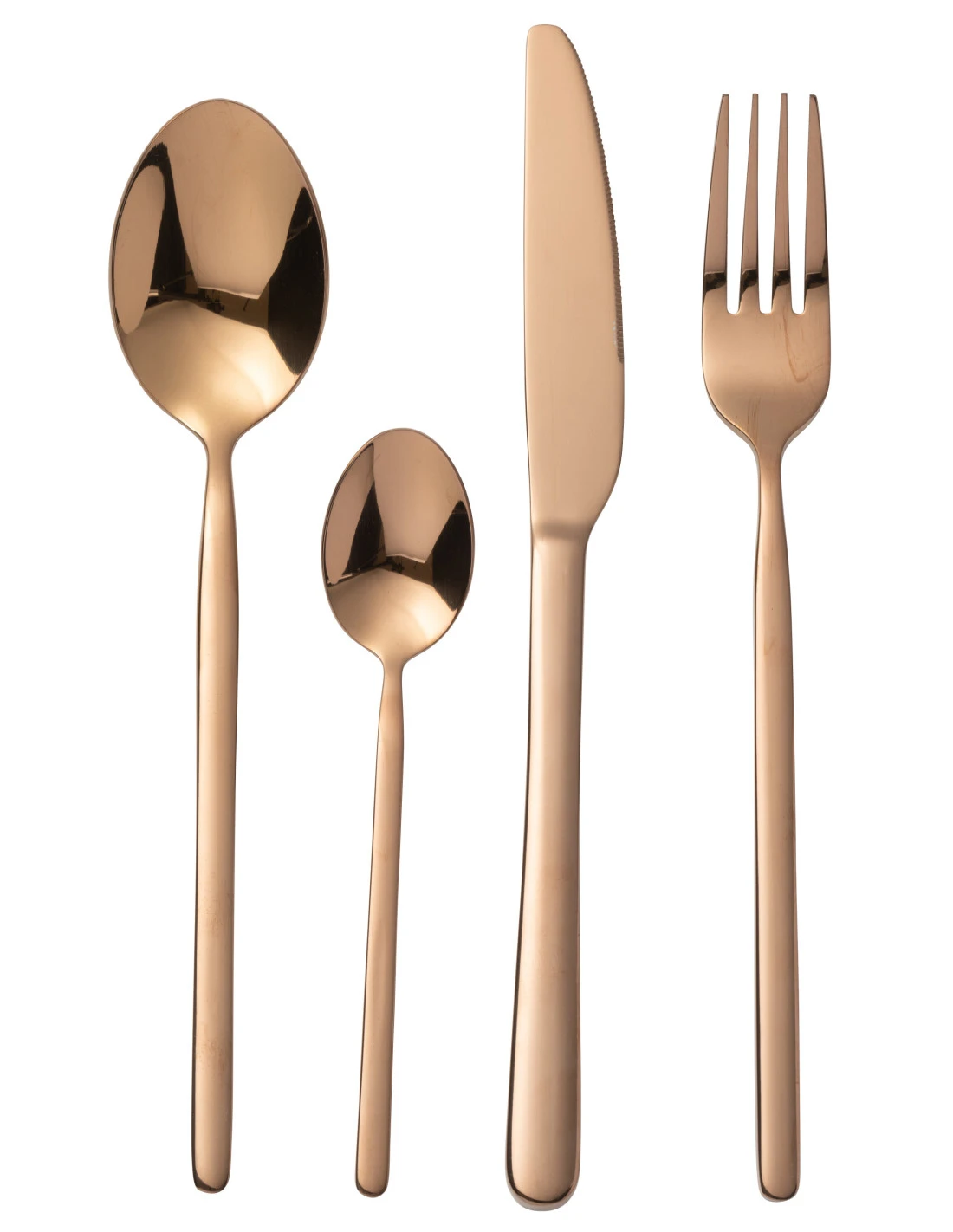 Couverts De Table B 24 Pièces En Acier Inoxydable Cuivré Brillant 1 Couverts De Table B 24 Pièces En Acier Inoxydable Cuivré Brillant