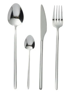 Couverts De Table En Acier Inoxydable Brillant Argenté De 24 Pièces