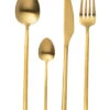 Couverts De Table En Acier Inoxydable Mat Doré, 24 Pièces