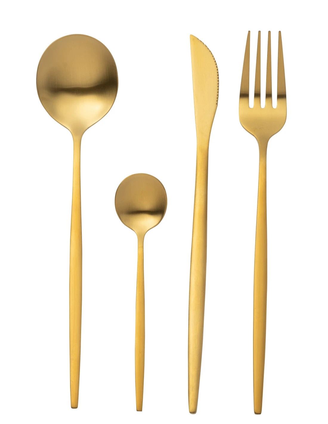 Couverts De Table En Acier Inoxydable Mat Doré De 24 Pièces 1 Couverts De Table En Acier Inoxydable Mat Doré De 24 Pièces