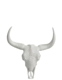 Crâne Suspendu Ibiza En Polyrésine Blanc