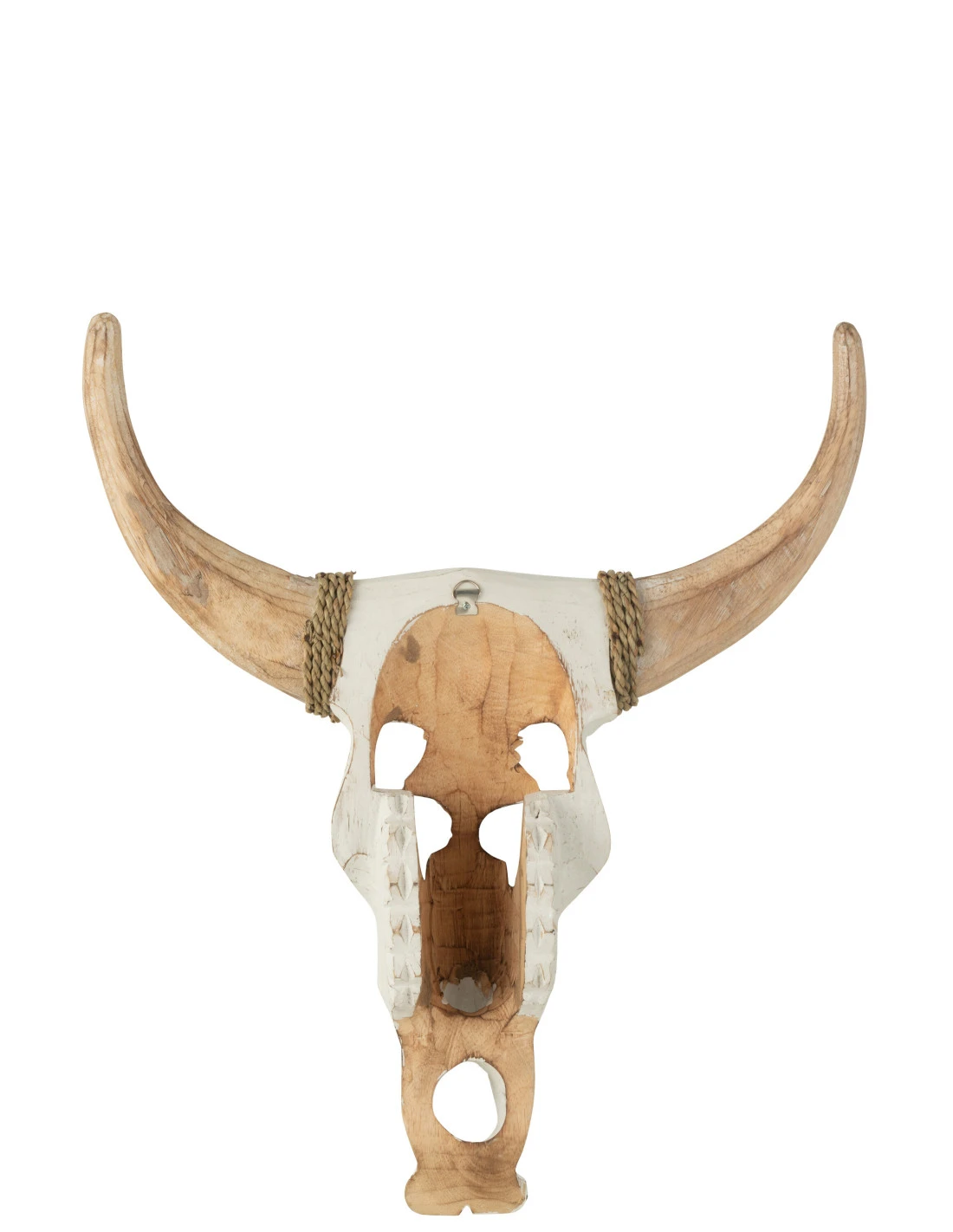 Crâne Vache Bois D'Albasia Blanc 2 Crâne Vache Bois D'Albasia Blanc – Image 2