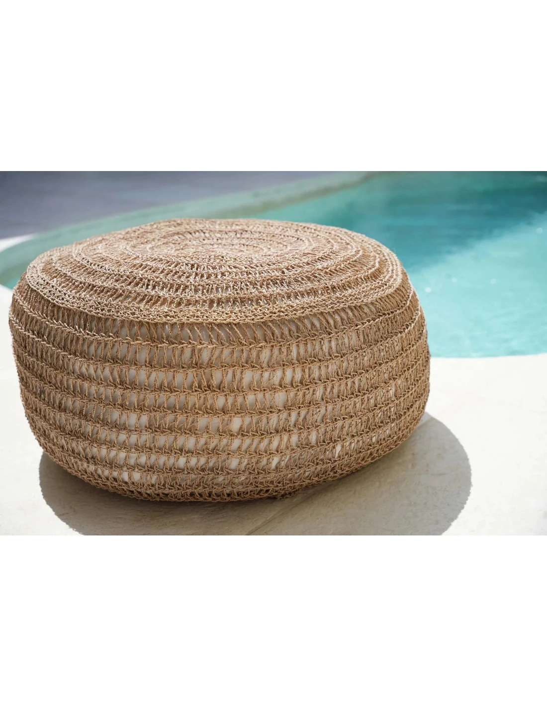 De Seagrass Poef - Rond - 60 Se Traduit En Français Par "Pouf En Herbe Marine - Rond - 60". 3 De Seagrass Poef - Rond - 60 Se Traduit En Français Par "Pouf En Herbe Marine - Rond - 60". – Image 3