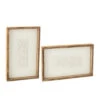 Décoration Murale En MDF/Firon Bois Brun/blanc Assortiment De 2