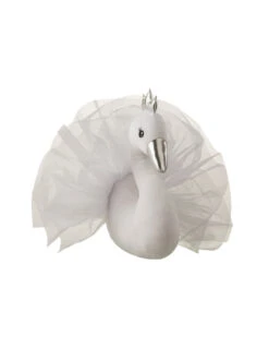 Décoration Murale En Peluche Cygne Blanc/argent