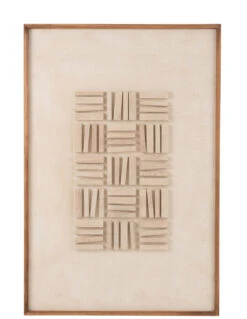 Décoration Murale En Pin John Bois/toile Blanche