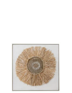 Décoration Murale Ibiza Cercle Toile/Peinture Crème/Blanc Petit