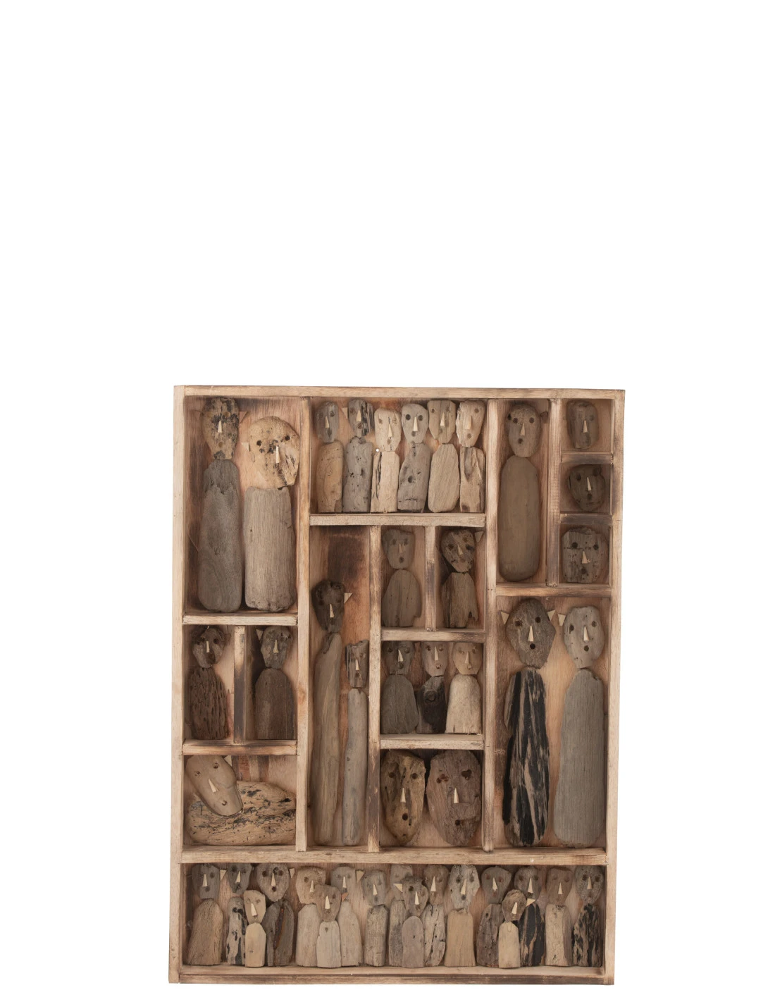 Décoration Murale Masques De Famille Compartiments Bois Recyclé Naturel Moyen 1 Décoration Murale Masques De Famille Compartiments Bois Recyclé Naturel Moyen