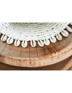 Dessous De Plat Jonc De Mer Et Coquillage - Blanc -Magasin De Meubles De Qualité dessous de plat jonc de mer et coquillage blanc 2