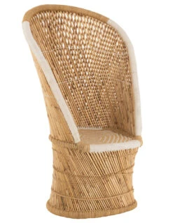 Dossier De Chaise En Bambou Naturel/blanc Pour Adulte