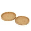 Ensemble De 2 Assiettes Rondes En Bambou/canne Naturelles.
