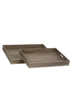 Ensemble De 2 Plateaux En Bois Gris W 71X51x8cm