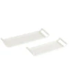 Ensemble De 2 Plateaux Rectangulaires En Métal Blanc.