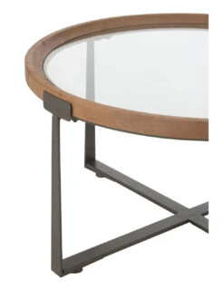 Ensemble De 2 Tables Basses Luki En Verre/bois De Sapin Naturel/noir -Magasin De Meubles De Qualité ensemble de 2 tables basses luki en verrebois de sapin naturelnoirj linej line 2