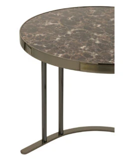 Ensemble De 3 Tables D'appoint Ovales En Métal Argent/marron 10 Ensemble De 3 Tables D'appoint Ovales En Métal Argent/marron -Magasin De Meubles De Qualité ensemble de 3 tables d appoint ovales en metal argentmarronj linej line 3