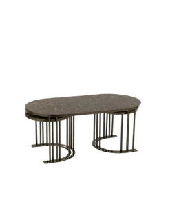 Ensemble De 3 Tables D'appoint Ovales En Métal Argent/marron 11 Ensemble De 3 Tables D'appoint Ovales En Métal Argent/marron -Magasin De Meubles De Qualité ensemble de 3 tables d appoint ovales en metal argentmarronj linej line 4